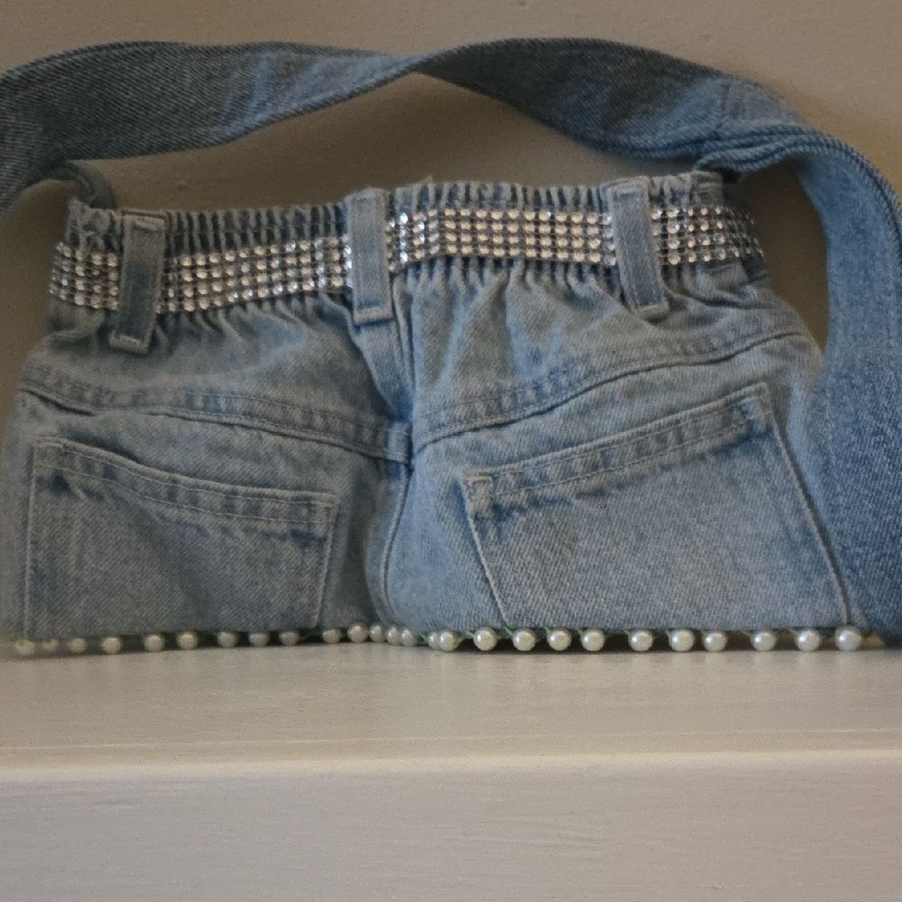 Denim Handbag with Embellishments - Picture 5 of 10